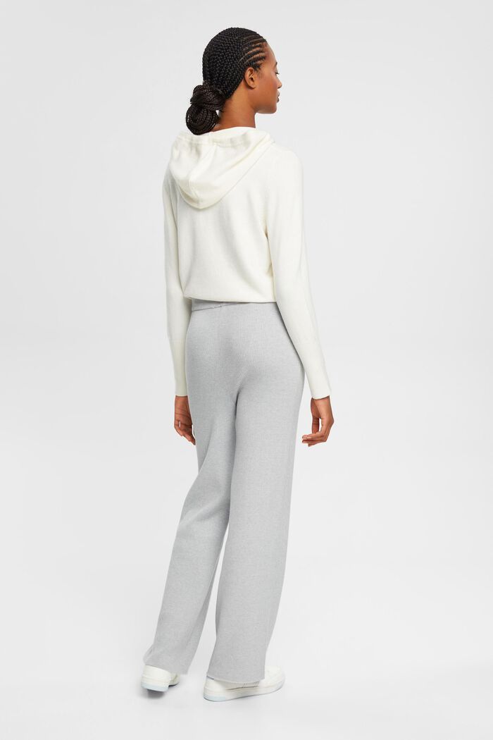 High-rise rib knit trousers, LIGHT GREY, detail image number 3