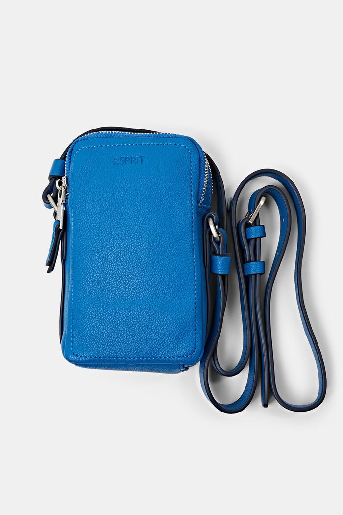 Faux Leather Phone Bag, BLUE, detail image number 2