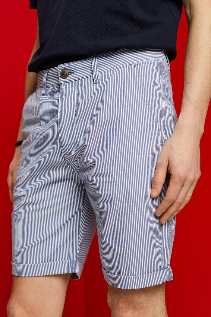 Striped chino shorts, 100% cotton, BLUE, detail image number 2