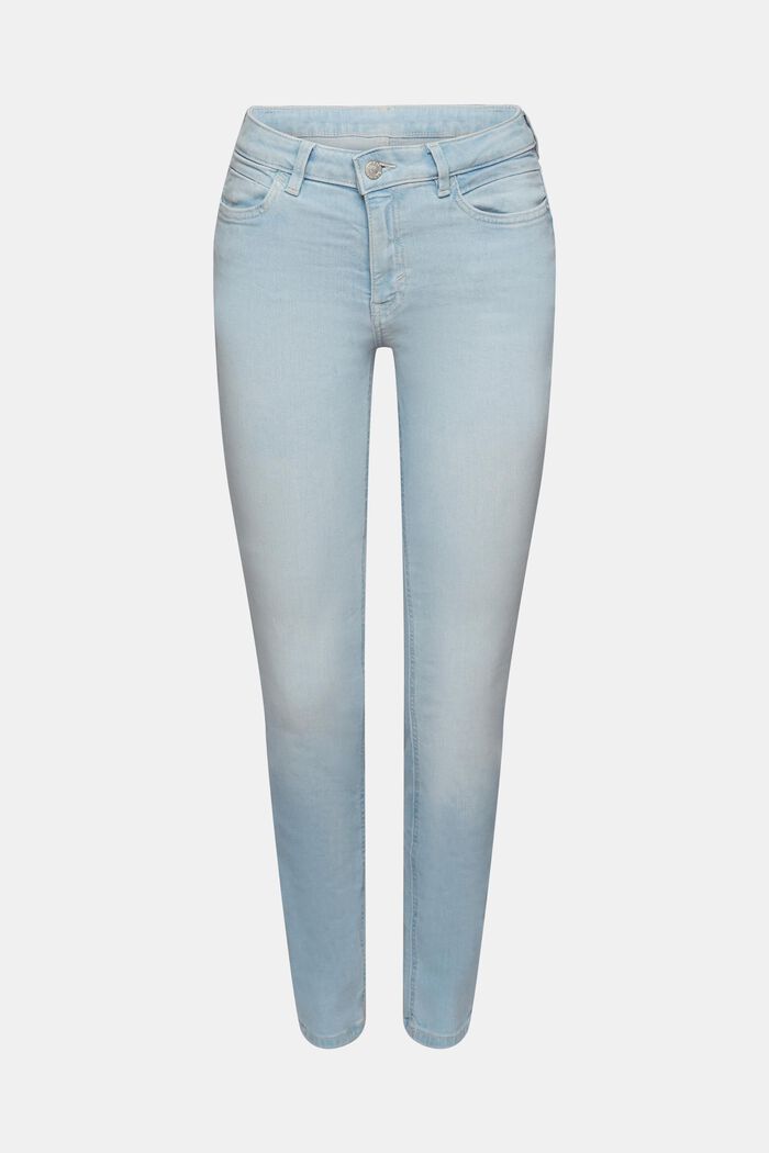 Mid-rise slim fit stretch jeans, BLUE BLEACHED, detail image number 7