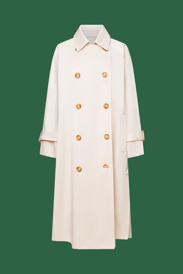 Double-Breasted Trench Coat, LIGHT BEIGE, detail image number 6