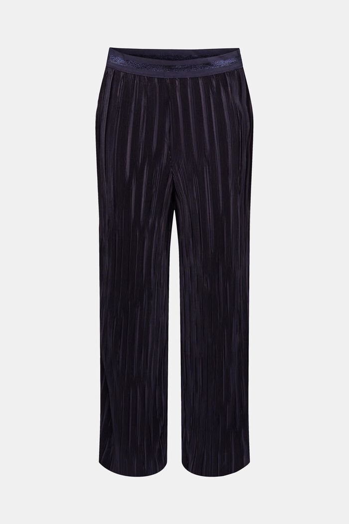 Pleated wide leg trousers, NAVY, detail image number 7