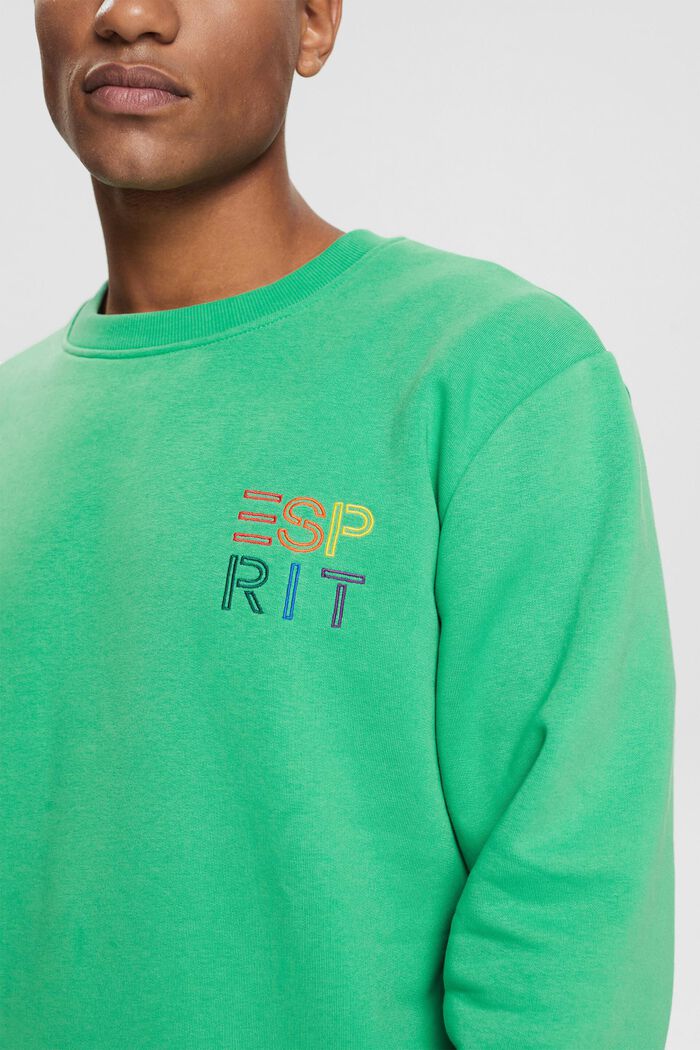 Sweatshirt with a colourful embroidered logo, GREEN, detail image number 2