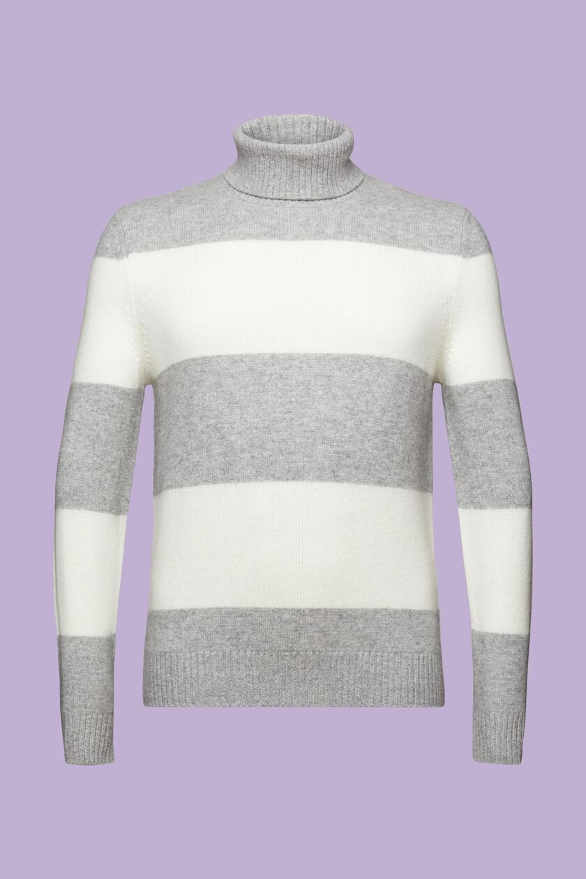 Cashmere Striped Turtleneck Sweater