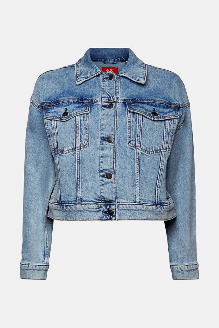 Boxy jeans jacket, BLUE LIGHT WASHED, detail image number 6
