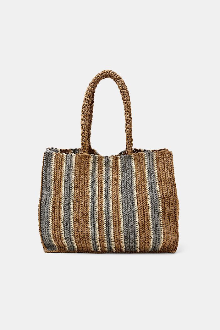 Woven Straw Tote, CARAMEL, detail image number 0