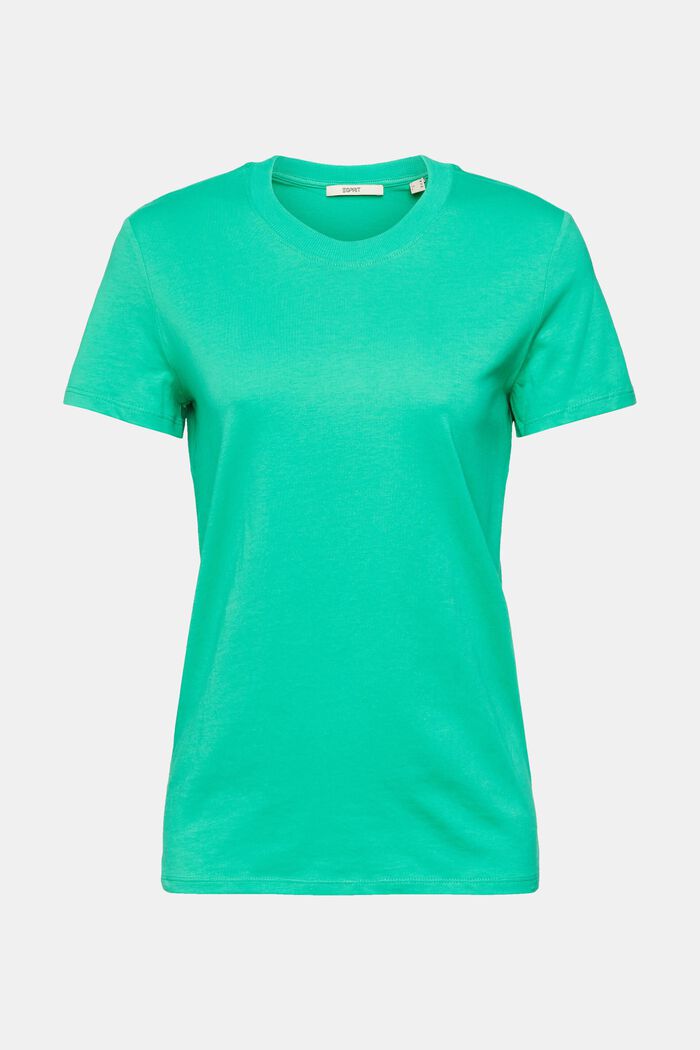 Cotton crewneck t-shirt, LIGHT GREEN, detail image number 5