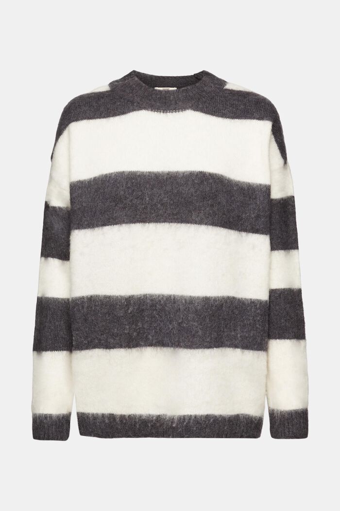 Striped wool blend jumper, OFF WHITE, detail image number 7