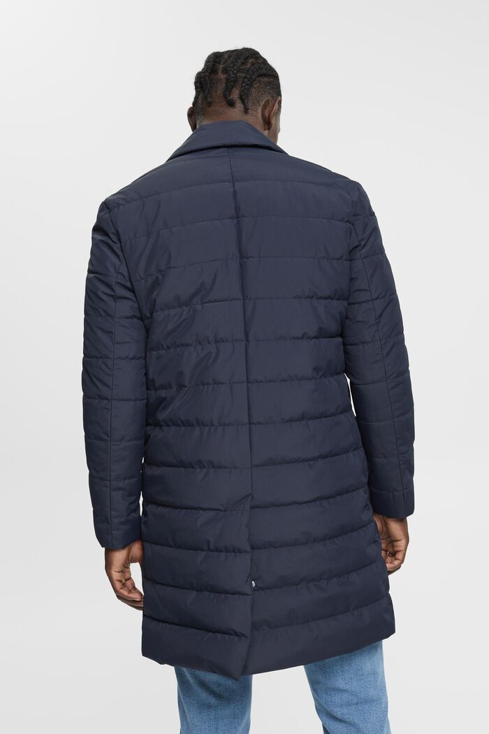 Quilted coat with lapel collar, NAVY, detail image number 3