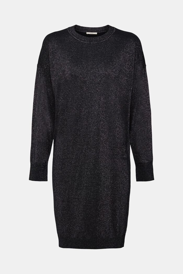 Knitted dress with glitter effect, BLACK, detail image number 7