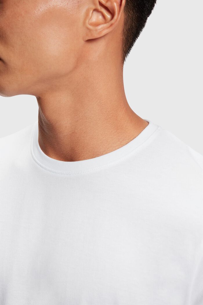 Two-pack crewneck cotton t-shirts, WHITE, detail image number 3