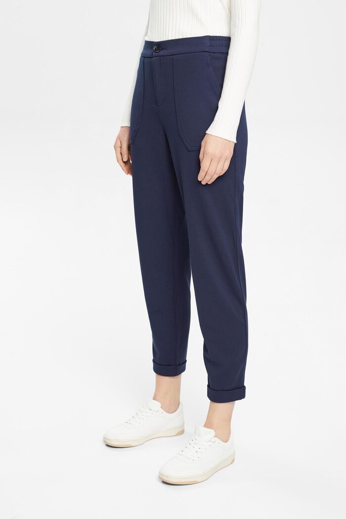 Mid-rise jogger style trousers, NAVY, detail image number 0
