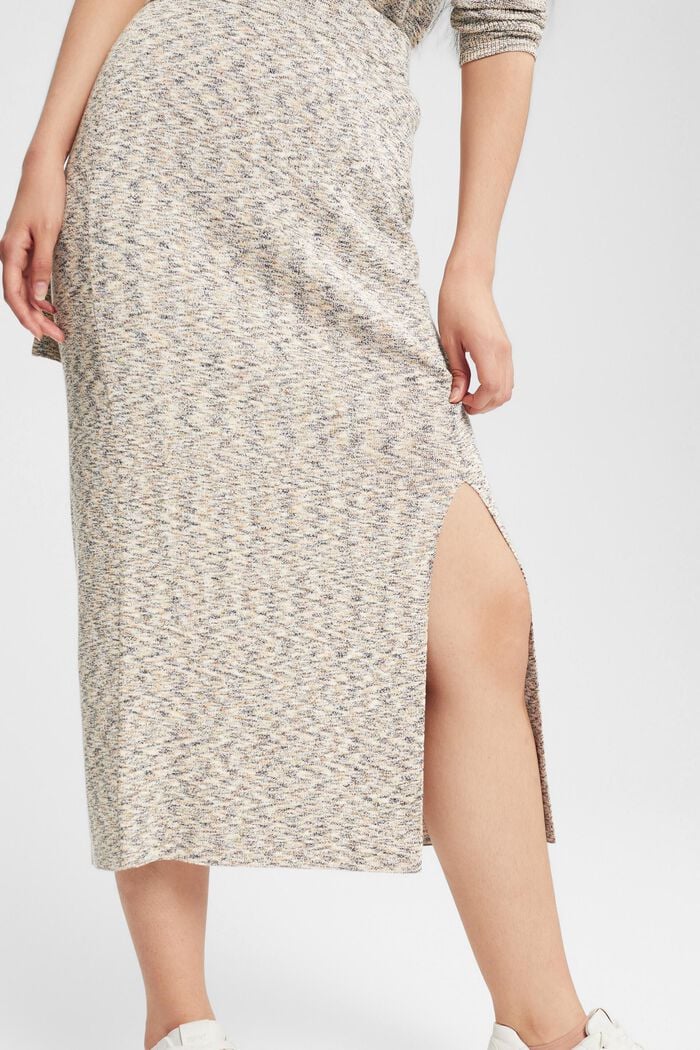 Multicoloured knit skirt, CREAM BEIGE, detail image number 4