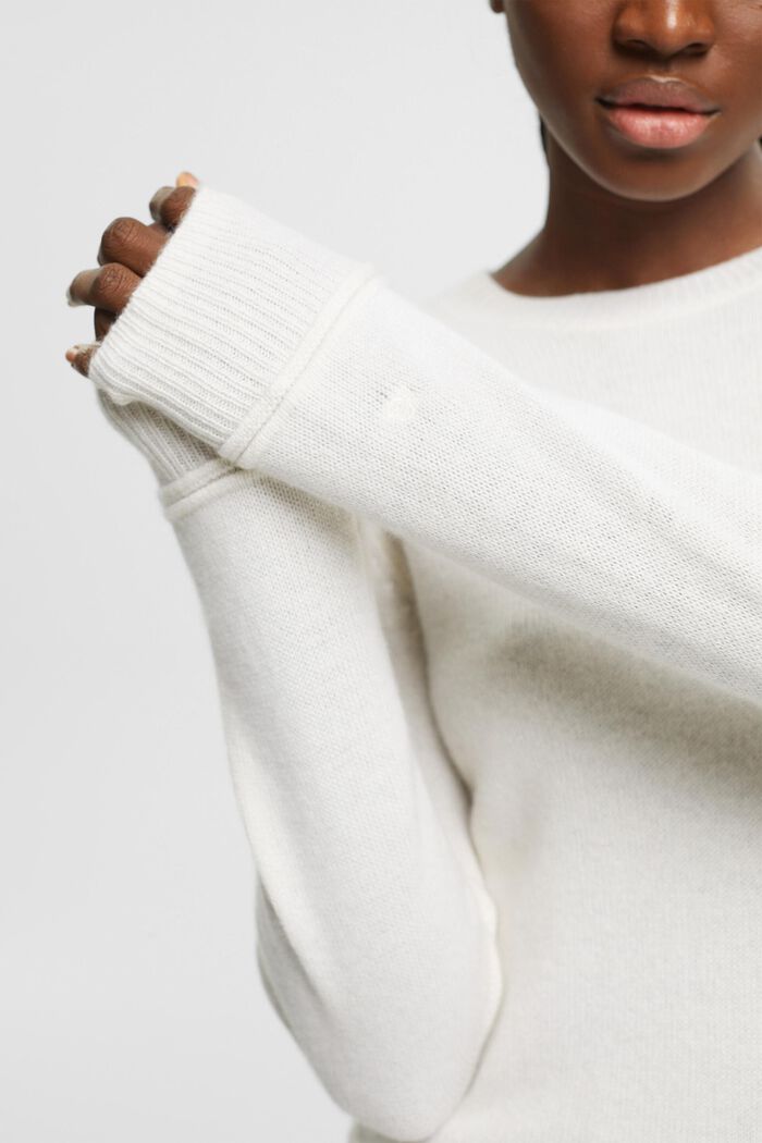 Cashmere Crewneck Sweater, OFF WHITE, detail image number 2