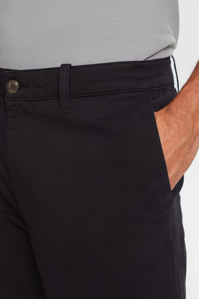 Cotton-Twill Straight Chinos, BLACK, detail image number 2