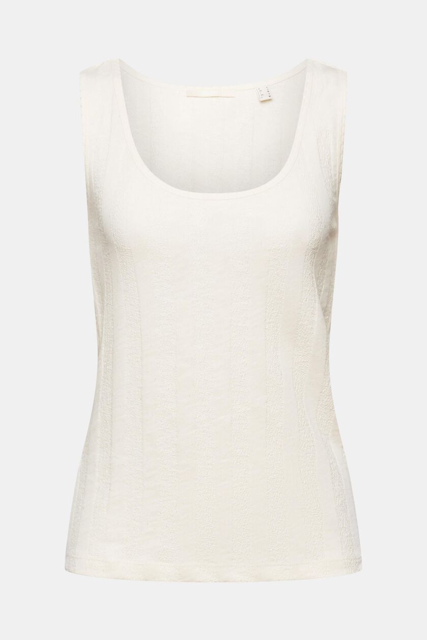 Textured rib effect cotton vest top