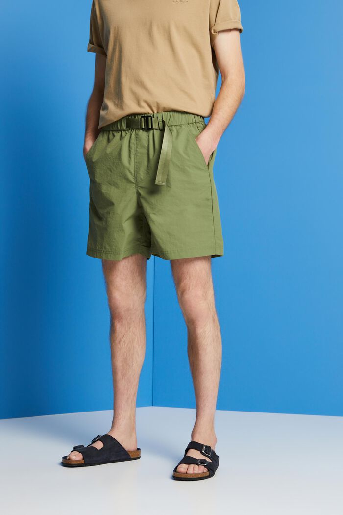 Shorts with integrated belt, OLIVE, detail image number 0