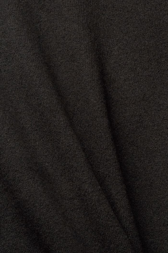 Wool blend: open cardigan, BLACK, detail image number 4