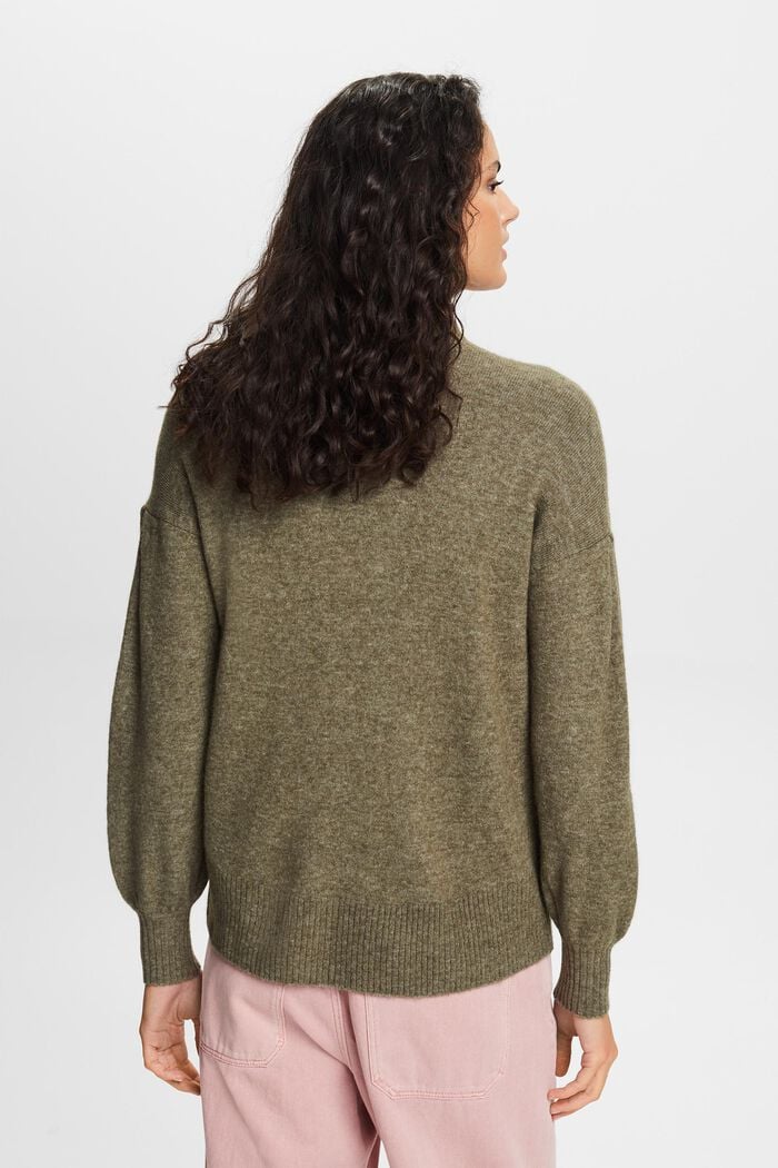 Mockneck Sweater, KHAKI GREEN, detail image number 4
