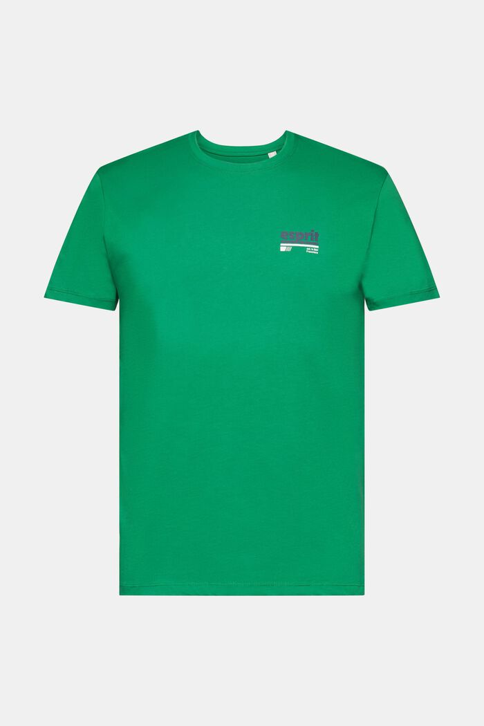 Jersey T-shirt with a retro logo print, EMERALD GREEN, detail image number 6