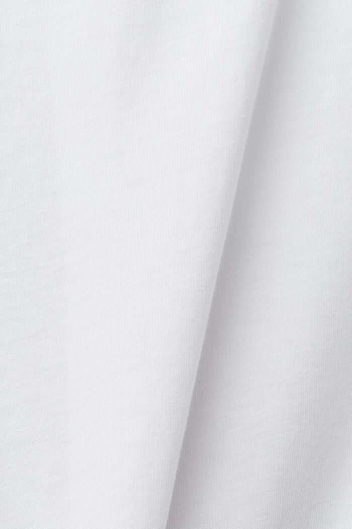 Cotton t-shirt with front print, WHITE, detail image number 5