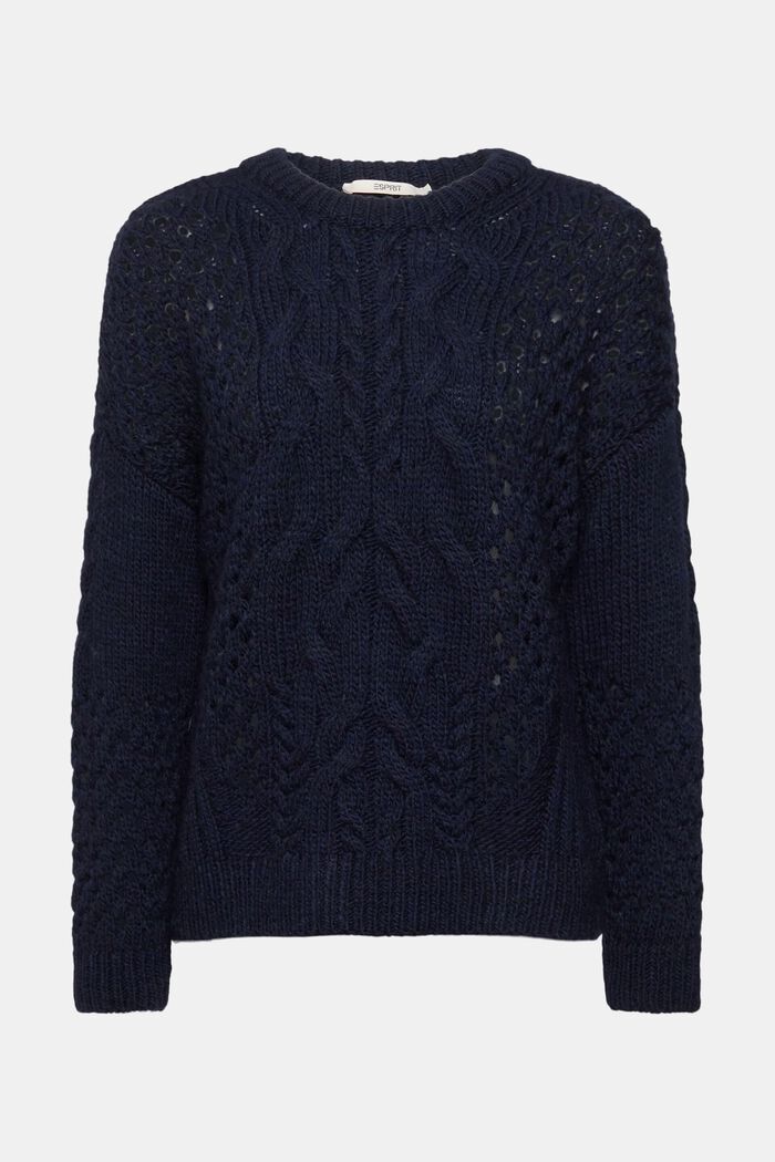 Cable knit jumper, NAVY, detail image number 6