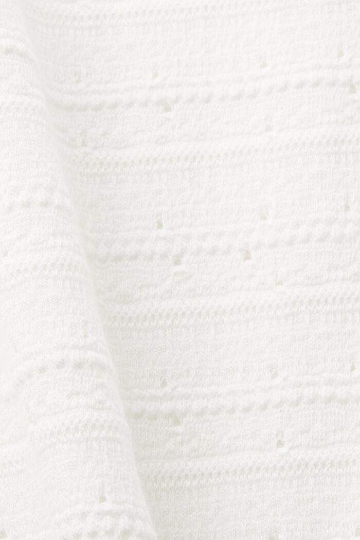 Cotton Eyelet T-Shirt, OFF WHITE, detail image number 4