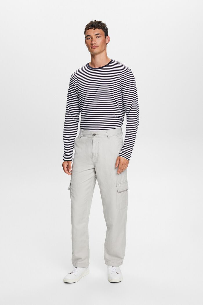 Cargo trousers, cotton-linen blend, LIGHT GREY, detail image number 5