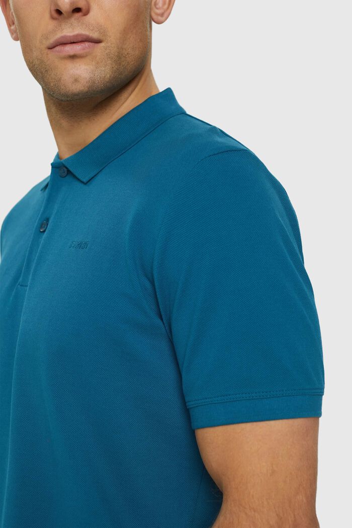 Pima cotton piqué polo shirt, PETROL BLUE, detail image number 2