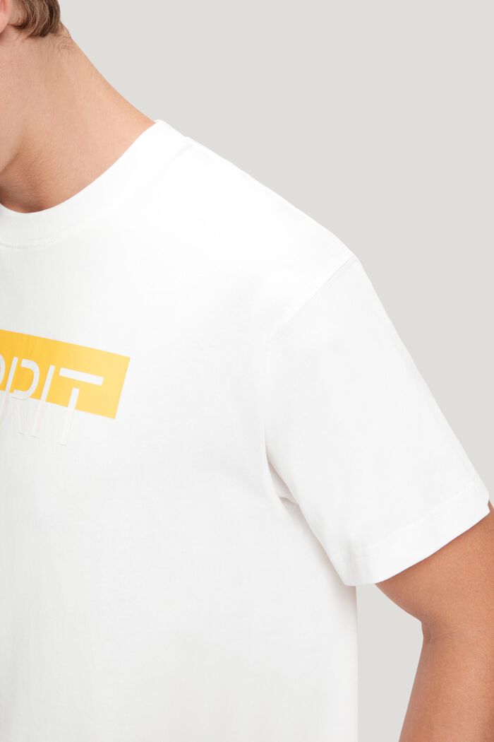 Matte shine logo applique t-shirt, WHITE, detail image number 3