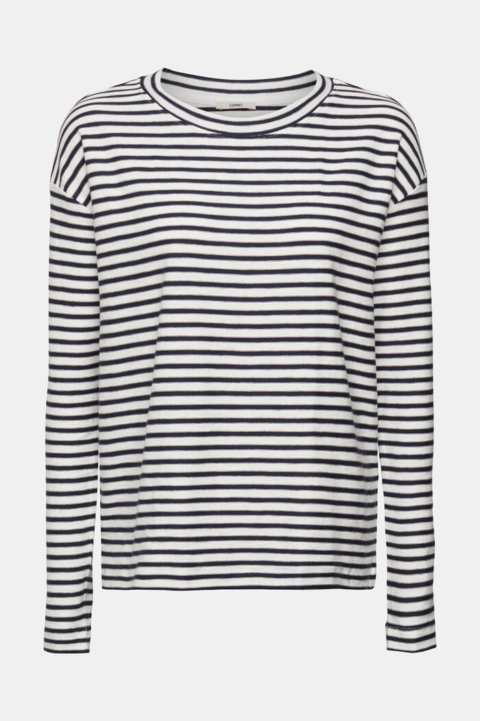 Striped long sleeve, 100% cotton, OFF WHITE, detail image number 6