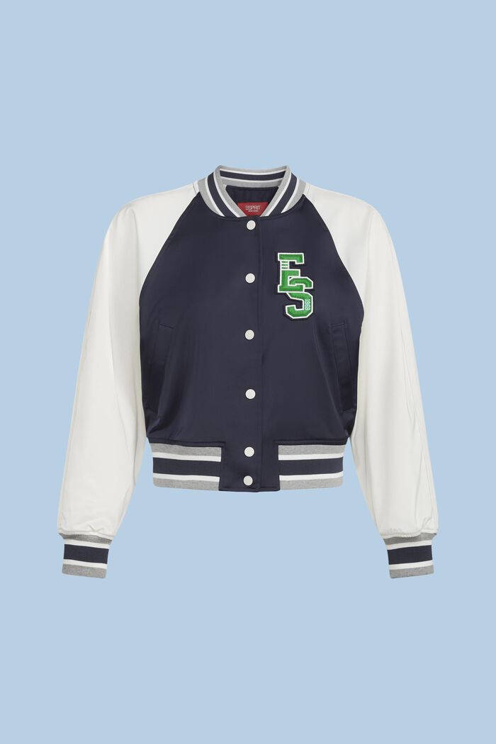 Embroidered Patch Varsity Jacket, NAVY 2, detail image number 5