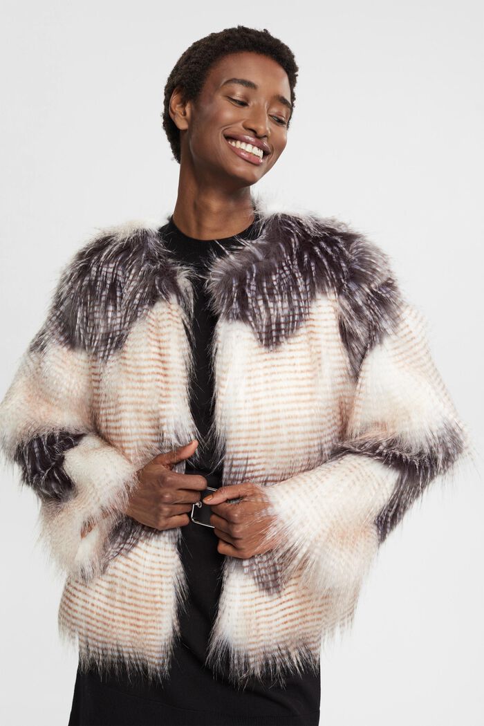 Faux fur jacket, DUSTY NUDE, detail image number 0