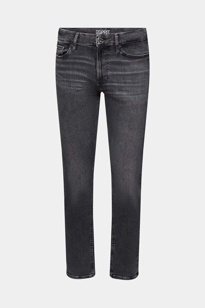 Mid-Rise Slim Jeans, BLACK DARK WASHED, detail image number 7