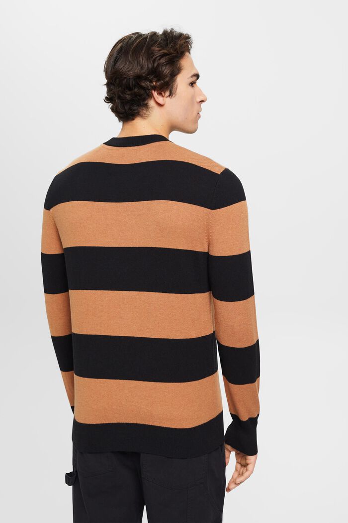 Striped knit jumper with cashmere, BLACK, detail image number 3