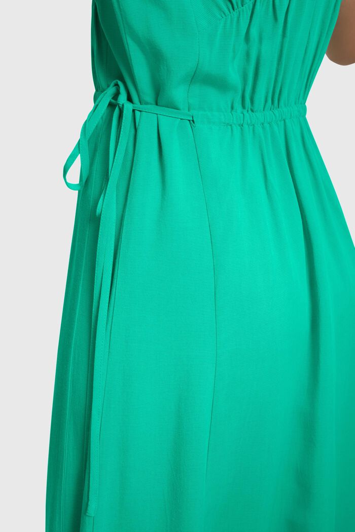 Rayon silk v-neck dress, GREEN, detail image number 3