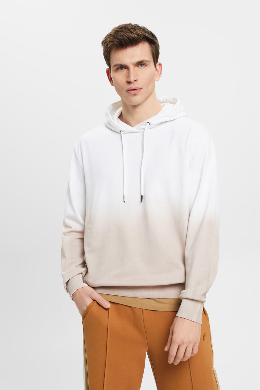 Two-tone sprayed effect hoodie