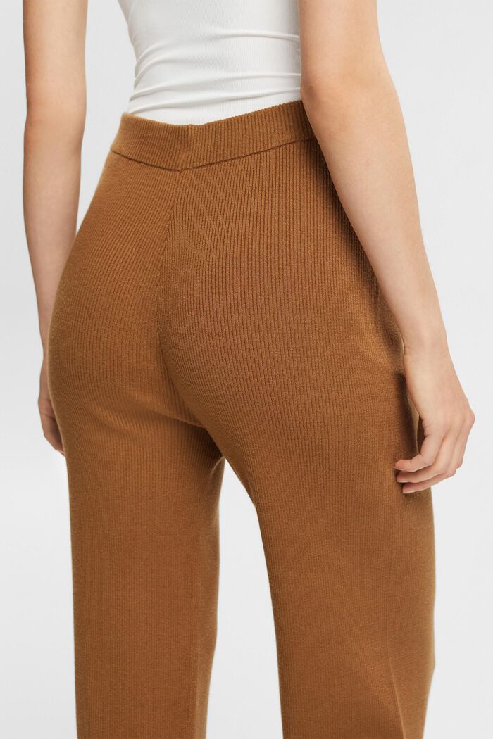 High-rise knit trousers, LENZING™ ECOVERO™, CARAMEL, detail image number 3