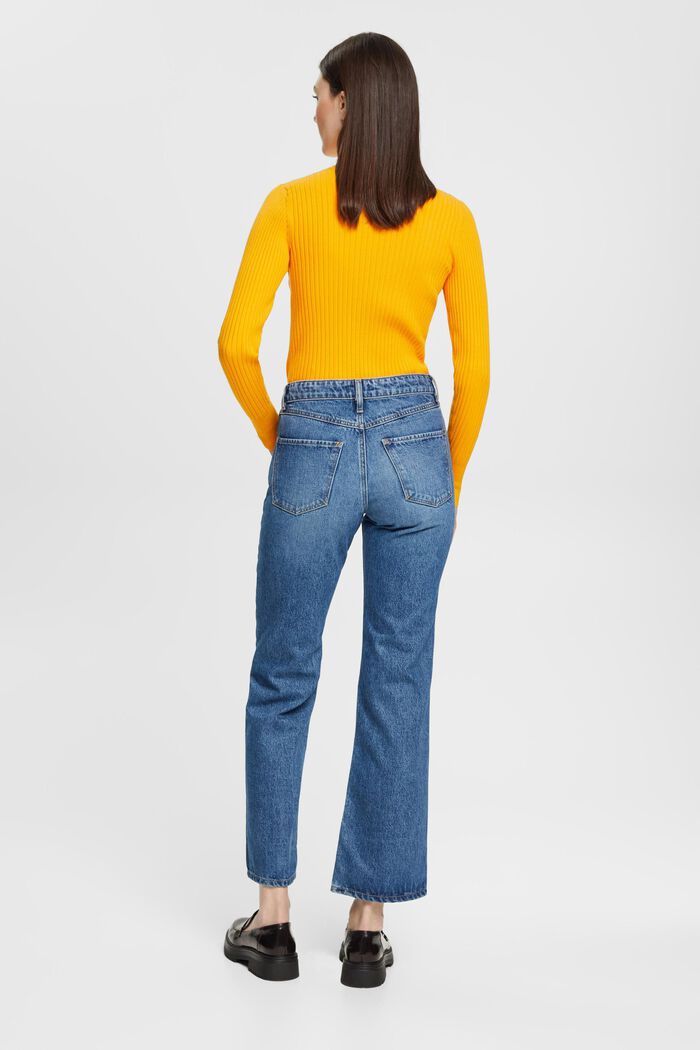 Mid-rise cropped flared stretch jeans, BLUE MEDIUM WASHED, detail image number 3