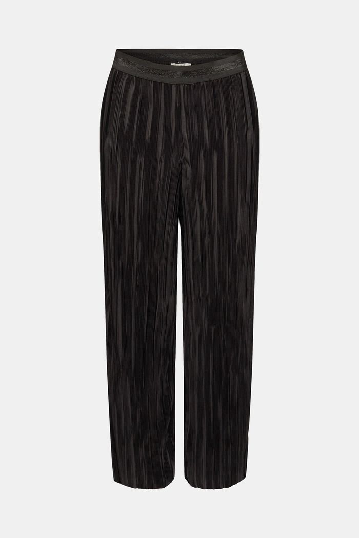 Pleated wide leg trousers, BLACK, detail image number 6
