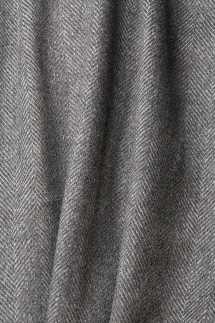 Wool blend coat with detachable hood, GUNMETAL, detail image number 5