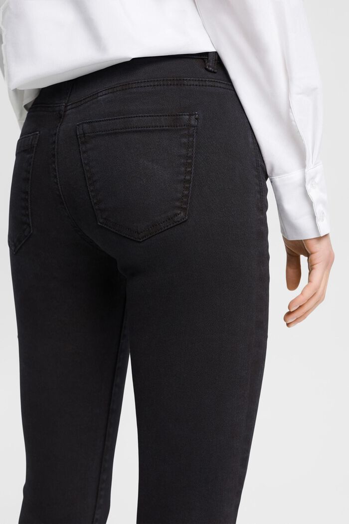 Mid-rise slim fit stretch jeans, BLACK, detail image number 2