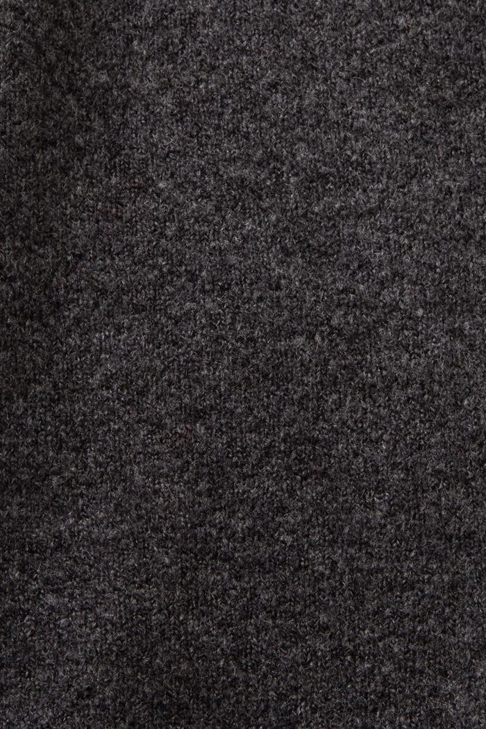 Buttoned V-neck cardigan, wool blend, ANTHRACITE, detail image number 5