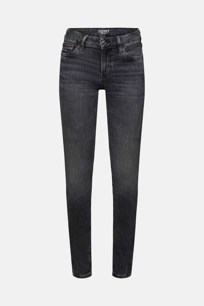 Skinny Mid-Rise Jeans, BLACK DARK WASHED, detail image number 6