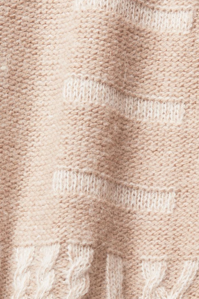 Long wool blend jumper, LIGHT BEIGE, detail image number 4