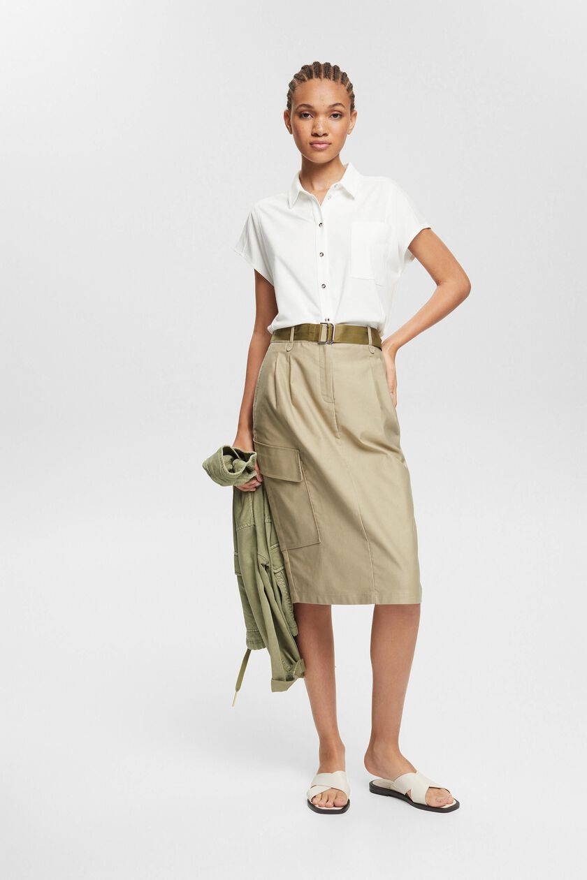 Cargo-style midi skirt