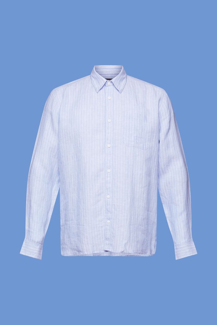 Striped shirt, 100% linen, LIGHT BLUE LAVENDER, detail image number 7