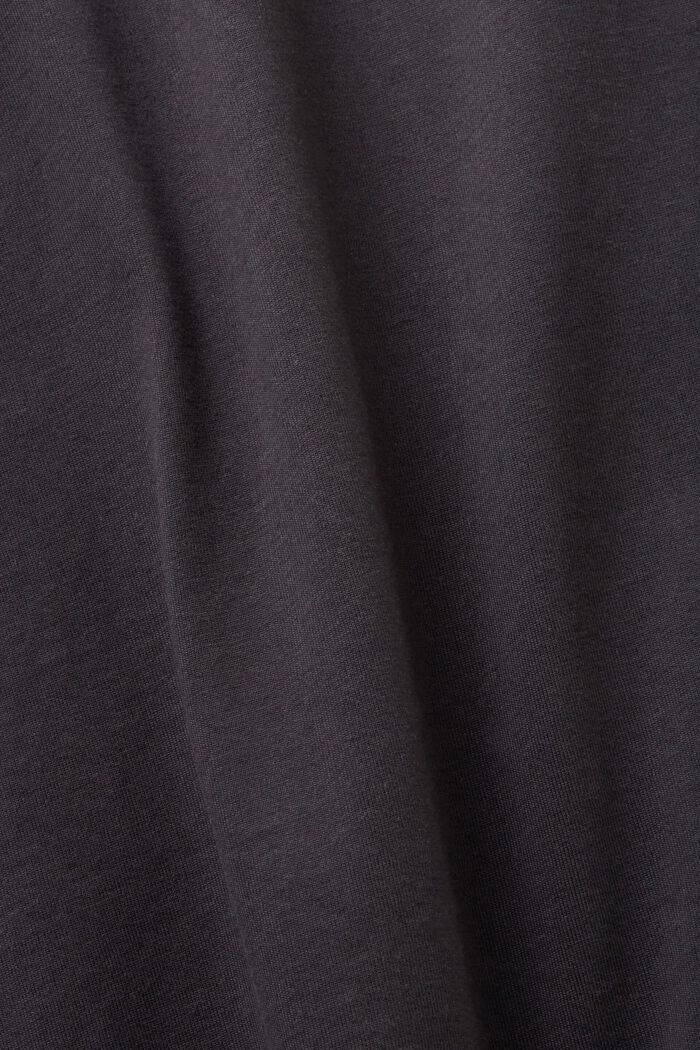 Cotton t-shirt with chest print, ANTHRACITE, detail image number 5