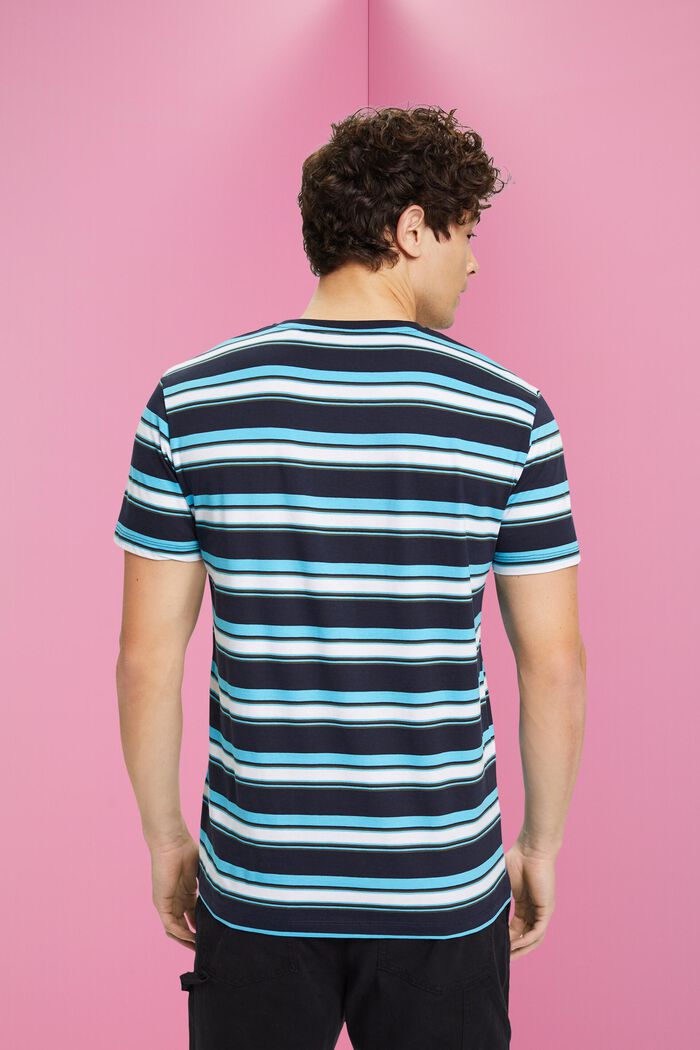 Sustainable cotton striped T-shirt, NAVY, detail image number 3