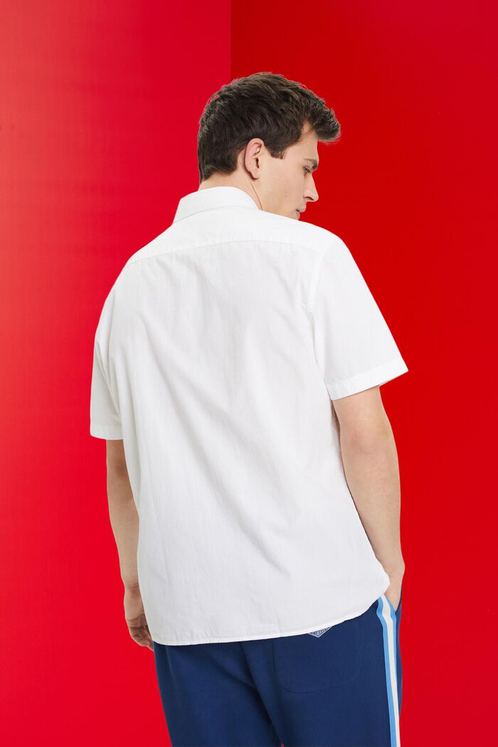 Short-sleeved sustainable cotton shirt, WHITE, detail image number 3